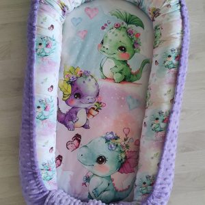 Cocon 0-18 mois Tissu dragon / Minky Lavande